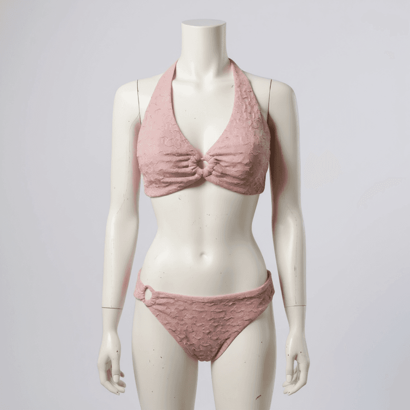 Sofisticado bikini de dos piezas en tono rosa pálido