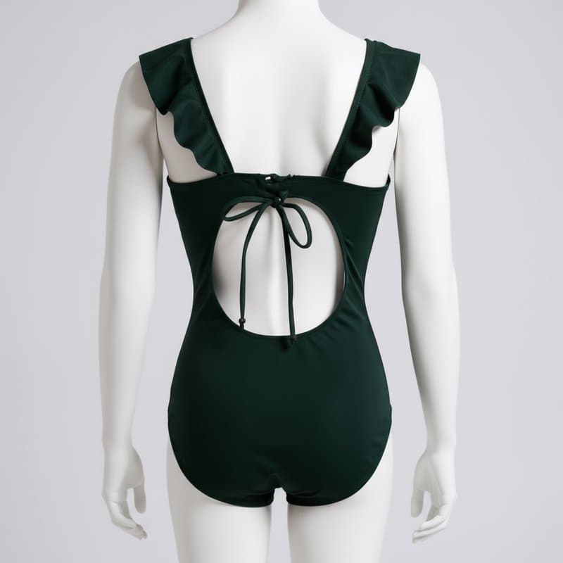 Elegante y sofisticado bañador de una pieza en un intenso tono verde esmeralda