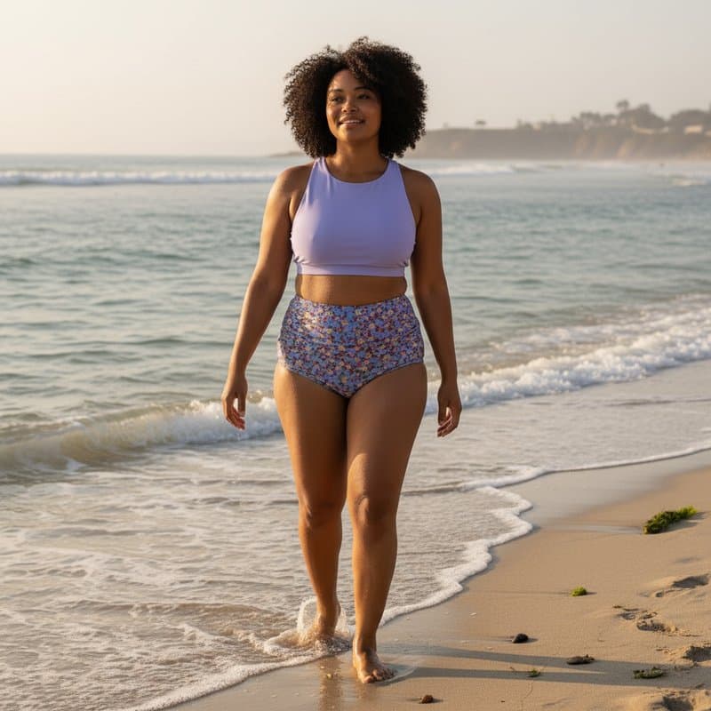 Bikini de dos piezas con un alegre estampado floral en tonos pastel