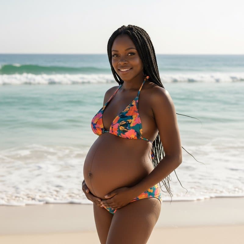 Bikini de dos piezas con un diseño floral vibrante y alegre, que combina colores cálidos como el nar...